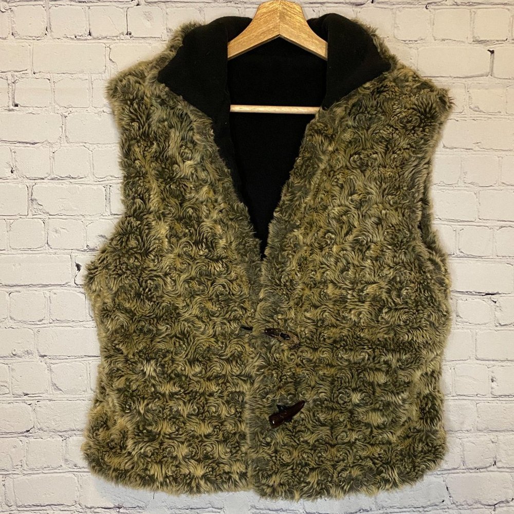 FJALL Reversible Faux Fur Wool Blend Vest